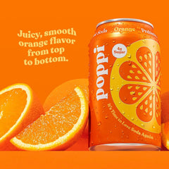 Poppi Sparkling Prebiotic Soda Beverage with Apple Cider Vinegar, Seltzer Water and Fruit Juice, Orange Flavor, 12 Fl Oz, 1 Count, Packaging May Vary